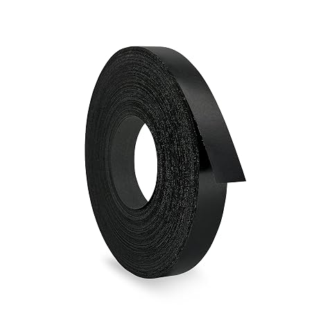 Black Melamine Edge Banding Tape 7/8 inch x 25 ft Iron On Adhesive Wood Edging Veneer Trim Laminate Cabinate Furniture Plywood Formica Shelf Table Countertop Repair Flexible Edgebanding Strip Roll