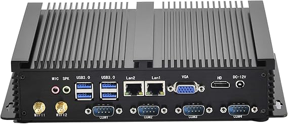 Powerful Mini PC, i5 CPU Office Computer, 4GB RAM, 128GB SSD, 4xCOM RS232, 2xNICs, HD, VGA, Metal Case