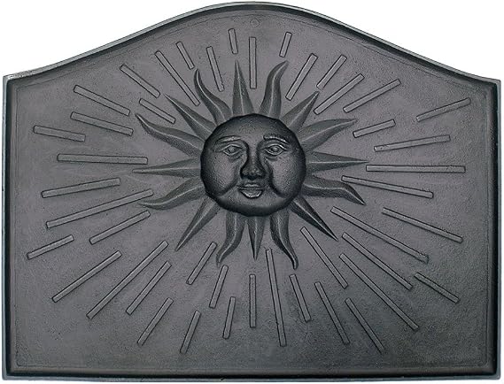 Minuteman International Sun Cast Iron Fireback, Black