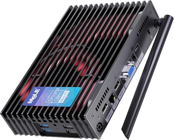 MeLE PCG35HD Fanless Mini PC, N5105 8GB 128GB Mini Desktop | Mini Computer Support 4K triple monitor, Gigabit Ethernet, Auto Power On, for Industrial IoT, Business, Office