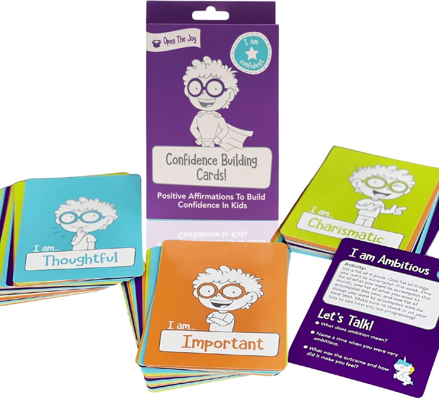 Colourful Confidence Booster Cards, Learn About Confidence, Educational Flashards for Confidence, Learn Your Emotions, Ages 4