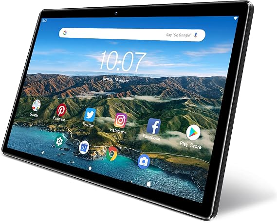 PRITOM Android Tablet 10 inch, M10, 64GB Android Tablet, 10.1 inch IPS HD Touchscreen, GPS, FM, Quad-Core Processor, Dual Camera,Wi-Fi