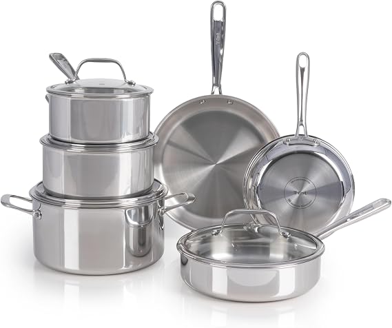 T-fal Pro Tri-Ply Stainless Steel 10-Piece Induction Cookware Set