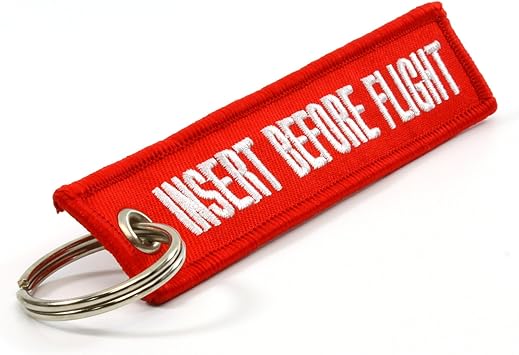 Rotary13B1 INSERT BEFORE FLIGHT Keychain - Red