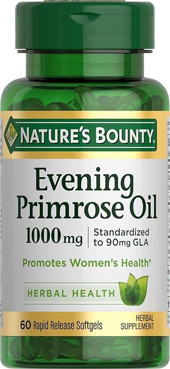 Nature's Bounty Nature's Bounty Evening Primrose Oil, 1000mg, 120 Softgels (2 X 60 Count Bottles), 120 Count