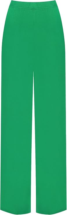 WearAll Ladies Palazzo Wide Leg Flared Elasticated Stretch Plus Size Plain Trousers