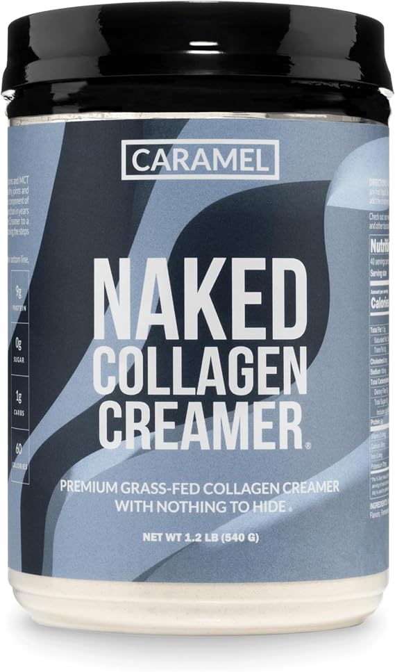 Naked Collagen Coffee Creamer - Caramel Collagen Creamer For Coffee - Dairy-Free, Gluten-Free, GMO-Free - Support Hair, Skin, and Nails - 40 Servings