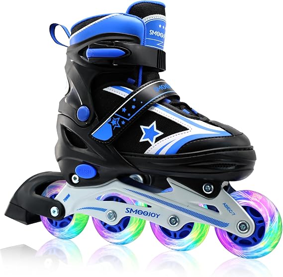 Kids Inline Skates for Boys, Girls and Youth, All Light-Up Wheels Aluminum Frame Blade Skate for Beginners Ages 5-12, Perfect for Indoors and Outdoors