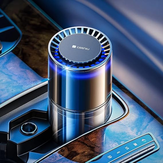 Ceeniu New Smart Car Air Freshener, 135ml Last 6 Months, Auto Start/Stop, Car Freshener Long Lasting, Multi-Mode Adjustable, Ambiance Light, Natural French Fragrance, CF3 Air Diffuser, Musk Scent