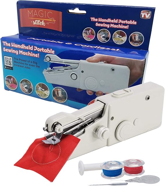 MAGIC STITCH Cordless, Portable, Handheld Sewing Machine, Cordless Electric Stitch Tool, Household sewing device for fabric, clothing, home, travel use.