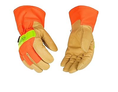 Kinco Orange Hi-Vis Lined Pigskin Leather Work Gloves Style No. 1938