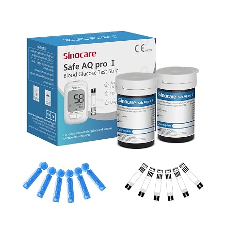 Sinocare Safe AQ Pro I Blood Sugar Test Strips 50pcs, for Safe AQ Pro I