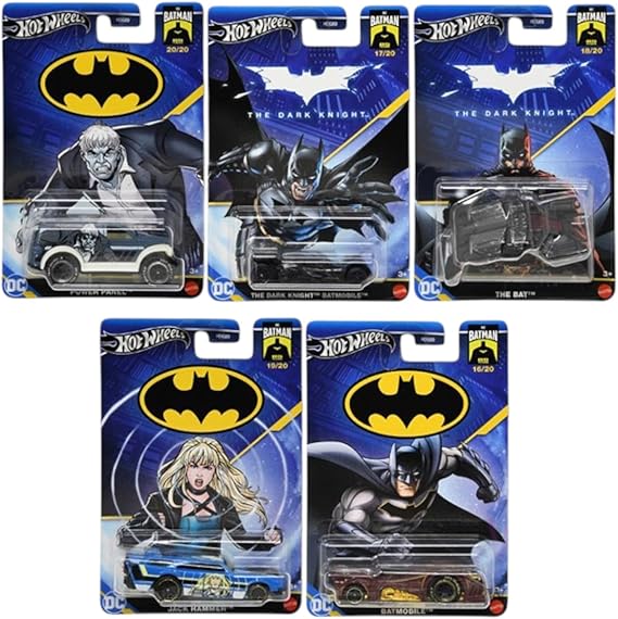Hot Wheels Batman Die-Cast Vehicle Collection, 5-Pack Bundle, DC Comics HDG89-956M Mix 4 2024