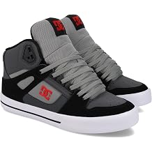 DC Shoes Mens Pure High-Top Trainers - Black/Grey/Red - 9.5UK