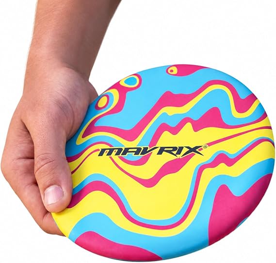 Mavrix | Silicone Disc, Sport Disc, Flying Outdoor Garden Toys, Flying Disc for Kids, Colourful Design, 14.7cm Diameter