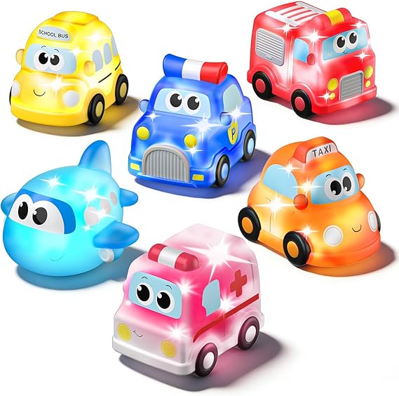 Car Light Up Bath Toys for 1 2 Year Old Boy Gift, Baby Toddler Bathtub Toy