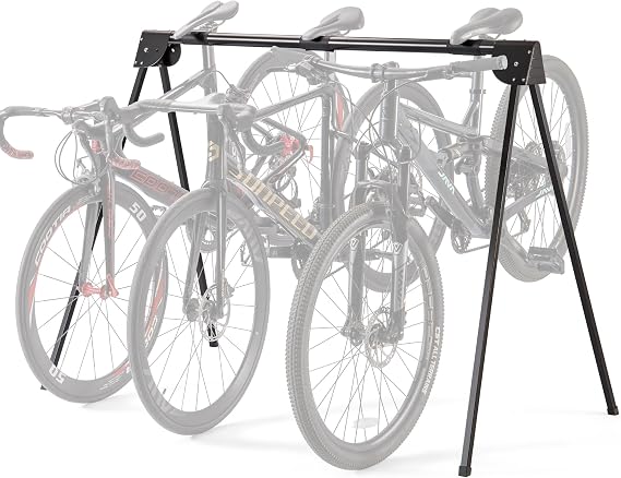 CXWXC 3 Bikes Stand Rack - Portable Bike Storage Parking Racks IndoorOutdoor -Saddle Nose Bicycle Stand for Parking Mountain Road Hybrid Bike