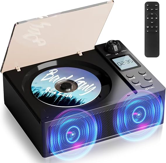 Portable CD Player Boombox, 4000mAh Rechargeable Boombox