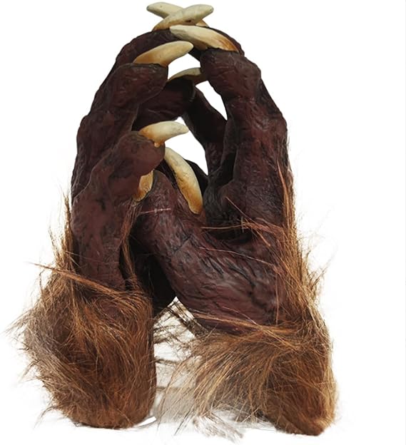 TINAYAUE Scary Werewolf Gloves Halloween Costume Latex Wolf Claw Hairy Hands Demon Ghost Paw Gloves Party Animal Cosplay Prop