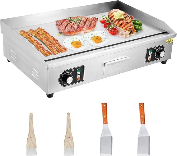GarveeTech 14 in Electric Griddle for Perfect Cooking - Non-Stick Grill Plate, Adjustable Temperature Control 122F-572F, High Power 1600W, Commercial Grade, Easy Cleaning.