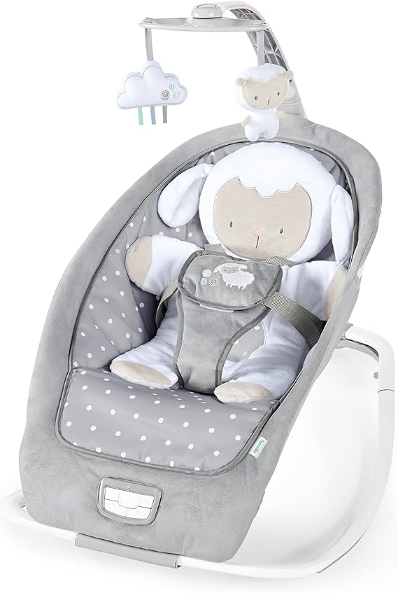 Ingenuity 2 in 1 Light Baby Swing and Hoppala (0-30 Months, Up to 18 Kilos) - Mealtime Mat, Vibrations and Sounds