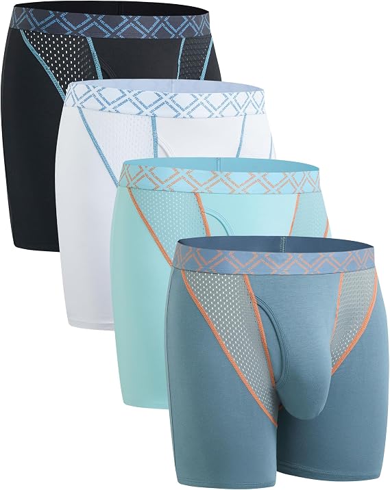 Men's Bulge Enhancing Pouch Boxer Briefs Air Mesh Sport Underwear