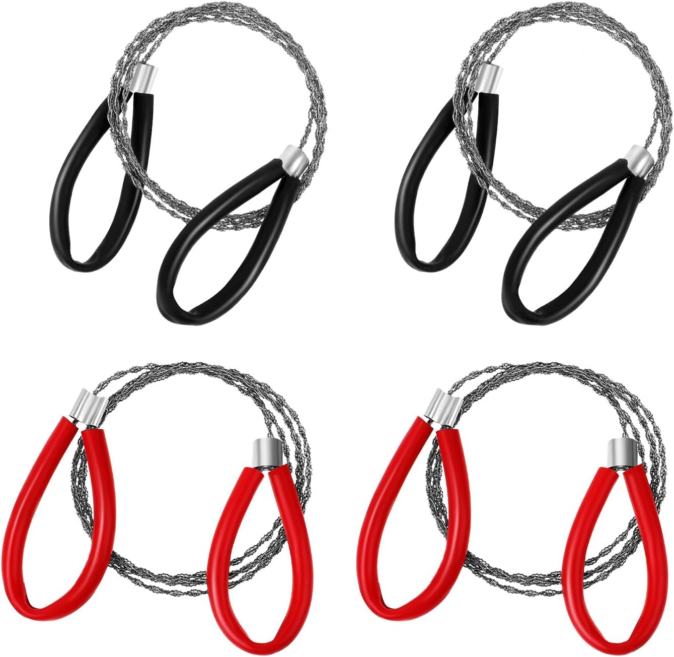 Stainless Steel Cable Saw, 4 PCS Mini Camping Saws Emergency Hand Pocket Survival String Rope Wire Saws Metal PVC Cable Cutting Saw for Home Hiking Hunting Camping, 27.56 Inch