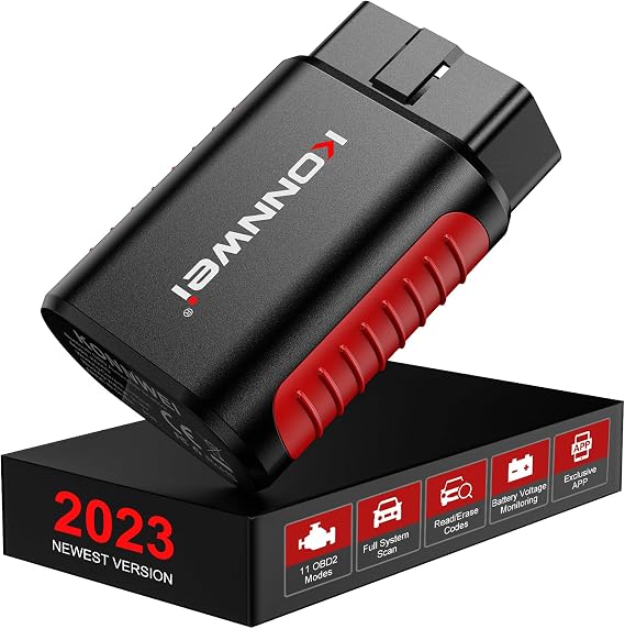 KONNWEI KDIAG Bluetooth OBD2 Scanner Diagnostic Tool for iPhone & Android Wireless Check Engine Light Car Code Reader Bluetooth 5.2 w/Full System Diagnosis, Oil Reset, Performance Test, Voltage Test