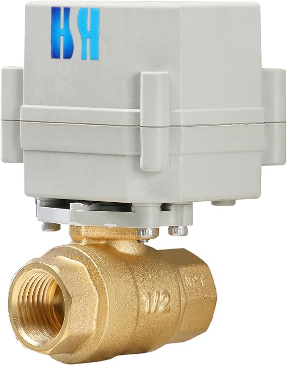 2 Way Brass 1/2" 12VDC 9-24VDC 4-20mA NPT Proportional Integral Modulating Control Motorized Ball Valve