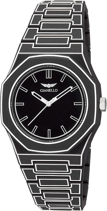 Gianello Metropolitan 40 Polycarbonate Link Watch (GNL7936) (Black Sketch)