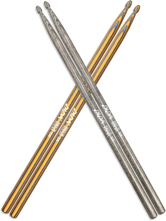 Drumsticks for Drums, Colorful Wood Drum Sticks, Consistent Weight and Pitch, Straight, Durable Drum Stick for Jazz Drum Electronic Drums set, Professional Drum Stick (Black&Blue, 5a)