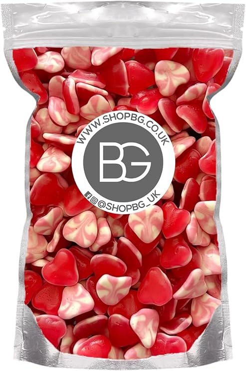BG Pick & Mix Sweets Candy Pick n Mix Choose Your Sweetie Pouch 800g (- Jelly Hearts)