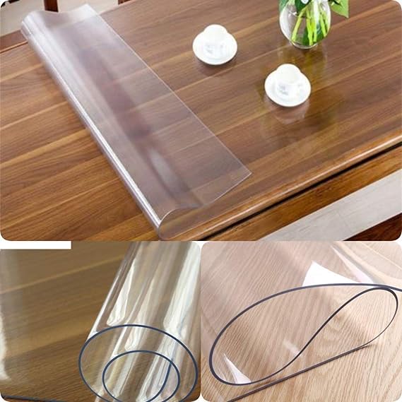 Toptablecloths PVC Table Cover/Protector Transparent Made to Measure 200x80 cm