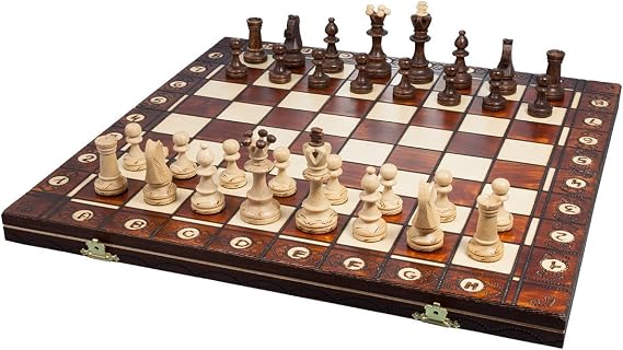 Chess Senator Folding Chess 16" Brown Board Game