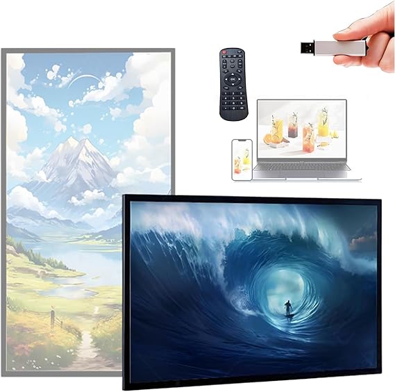 Digital Signage Player for Restaurants, Retail, and Business Displays, 18.5''/21.5''/23.6''/27''/32'' HD Advertising Machine Digital Kiosk, Wall-Mounted Large-Screen Smart Display 27inch
