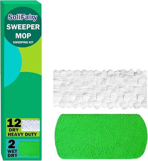 Sweeper Mop, Dry & Wet 2-in-1 Floor Mopping and Sweeping Kit