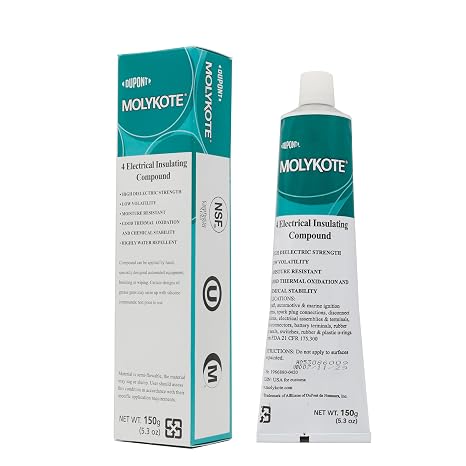 Molykote 4 Electrical Insulating Compound 150g Moisture Proof Seal Dielectric Lubricant Industrial Application Grease Valve O-Ring Lubrication Electrical Translucent White Dow Corning DC4