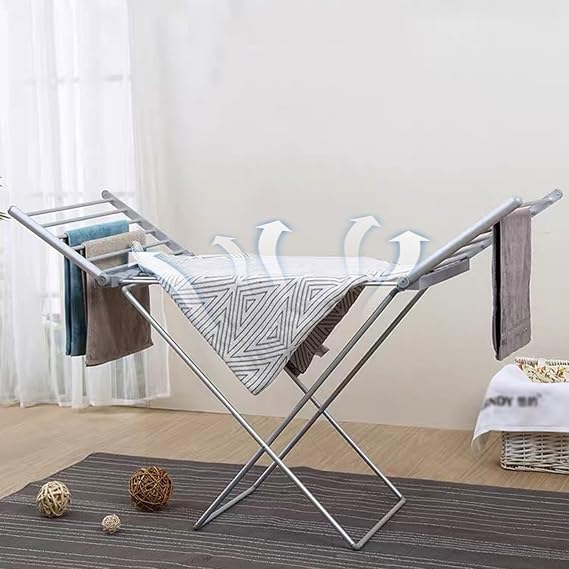 Winged Clothes Airer Dryer, 230W Electric Heated Clothing Dryer Rack, 18 Heated Bars, Collapsible Portable Laundry Drying Racks, Aluminium Alloy, for Home, Energy-Efficient