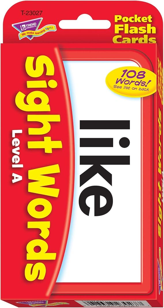 Trend Enterprises Sight Words Level A Flash Cards - 108 Dolch & Fry Words
