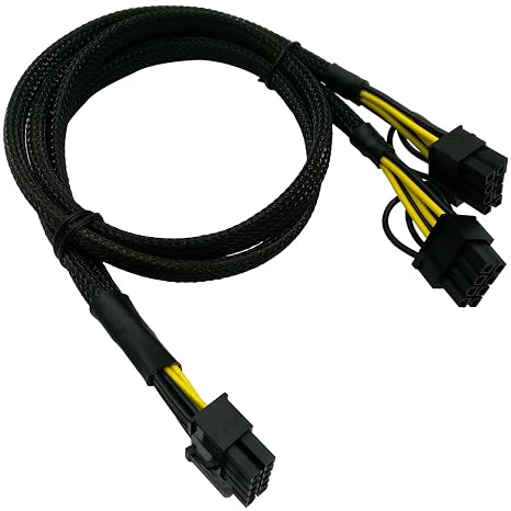 GPU Power Cable for HP DL580 DL585 DL980 G7 Server, 10 Pin to Dual PCI-E 8 Pin(6+2) Power Adapter Splitter 25-in(63.5cm)