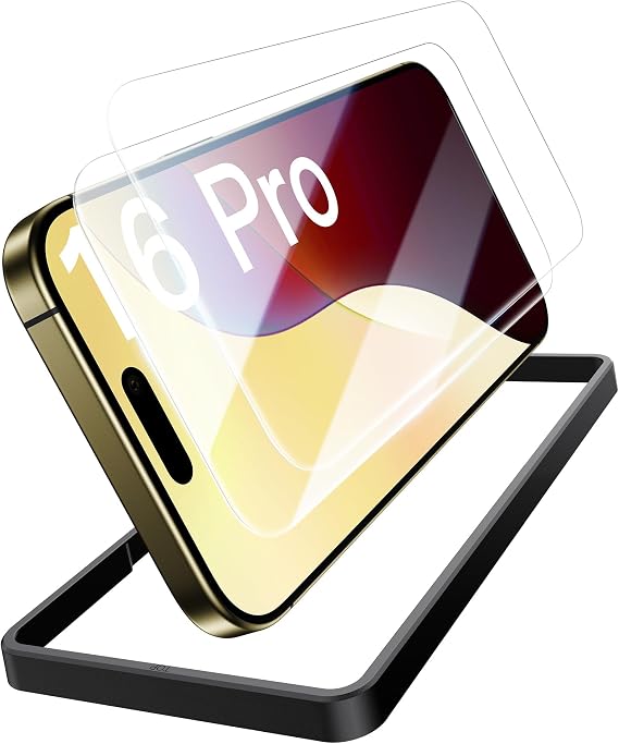 BXYJY for iPhone 16 Pro Glass Screen Protector (2 Pack), Installation Frame