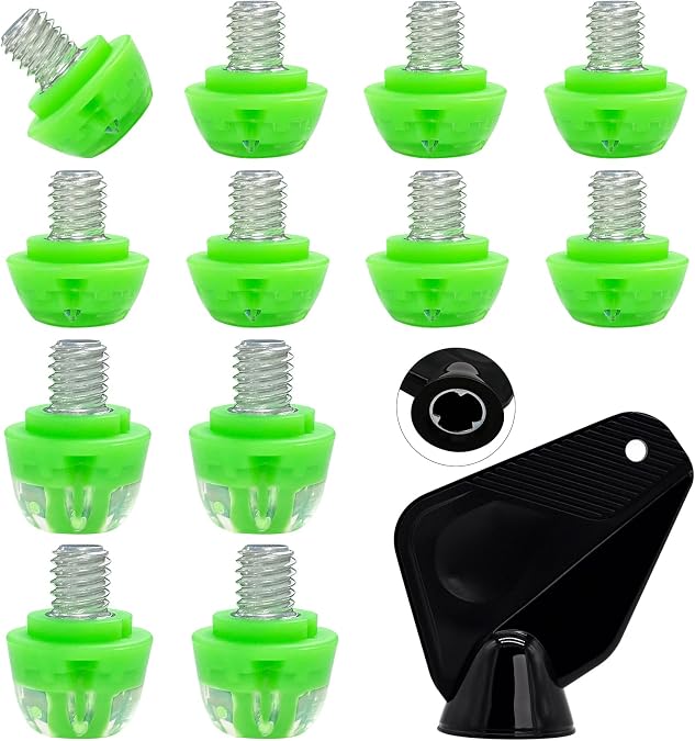 13PCS Soccer Cleat Studs for adidas,M6 Thread (6mm) Detachable TPU Replacement Spikes with Aluminum Wrench,for Firm/Soft Ground Boots,NOT for Traxion