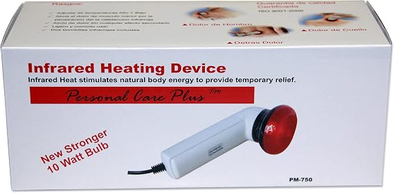 Infrared Heating Device and Now Stronger New 10W Bulb with Extra Replacement Bulb Included by Personal Care Plus | New 10W Bulb, Now Stronger, Extra Replacement Bulb Included
