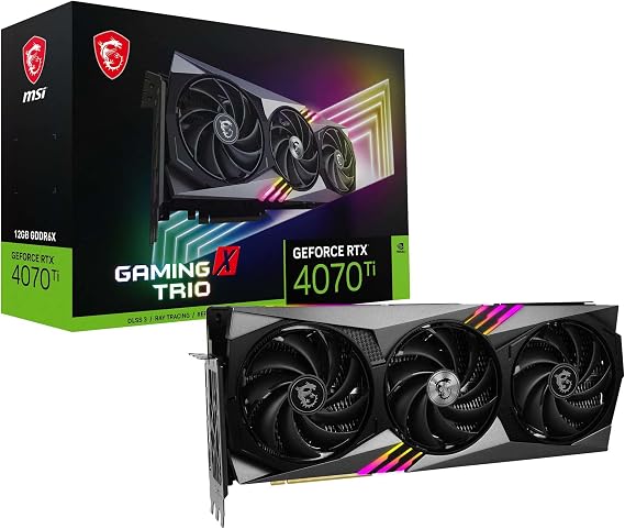 MSI Gaming GeForce RTX 4070 Ti 12GB GDRR6X 192-Bit Extreme Clock: 2760 MHz HDMI/DP Nvlink Tri-Frozr 3 Ada Lovelace Architecture Graphics Card (RTX 4070 Ti Gaming X Trio 12G)