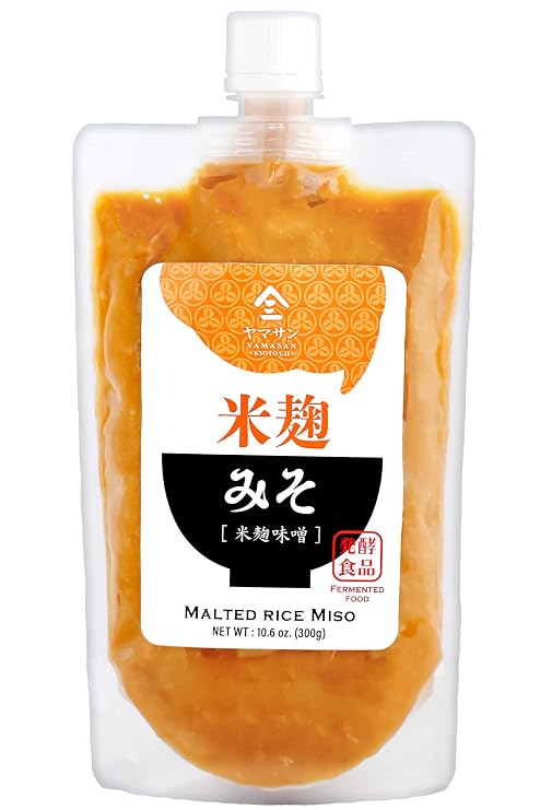 YAMASAN KYOTO UJI Japanese Handmade Miso Paste Malted Rice 10.6oz | Long-term Aged Gluten Free Japanese Miso, Naturally Fermented, Rich Umami and Natural Sweetness, Non-GMO, No MSG 300g