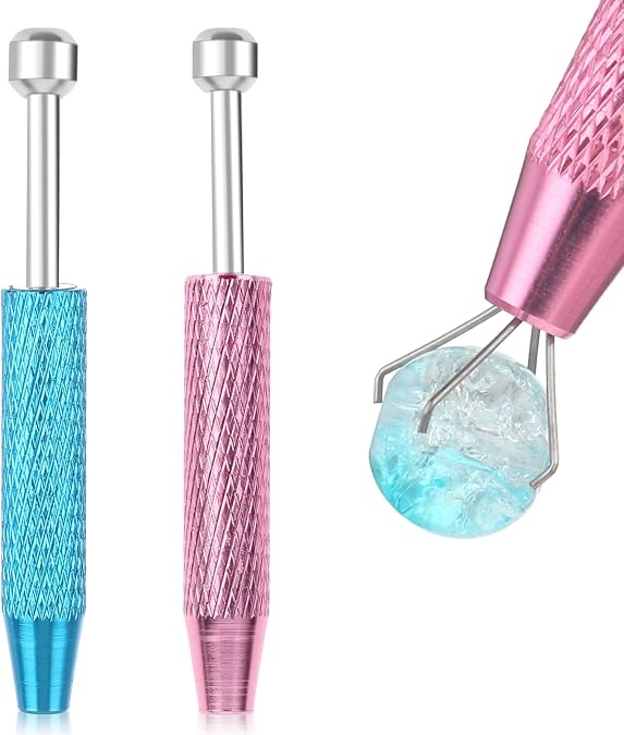 cobee 2 Pcs Piercing Ball Grabber Tool, Piercing Changing Tools 4-Claw Pick Up Piercing Ball Holder, Gem Tweezers Piercing Jewelry for Jewelry Craft Small Parts Pickup