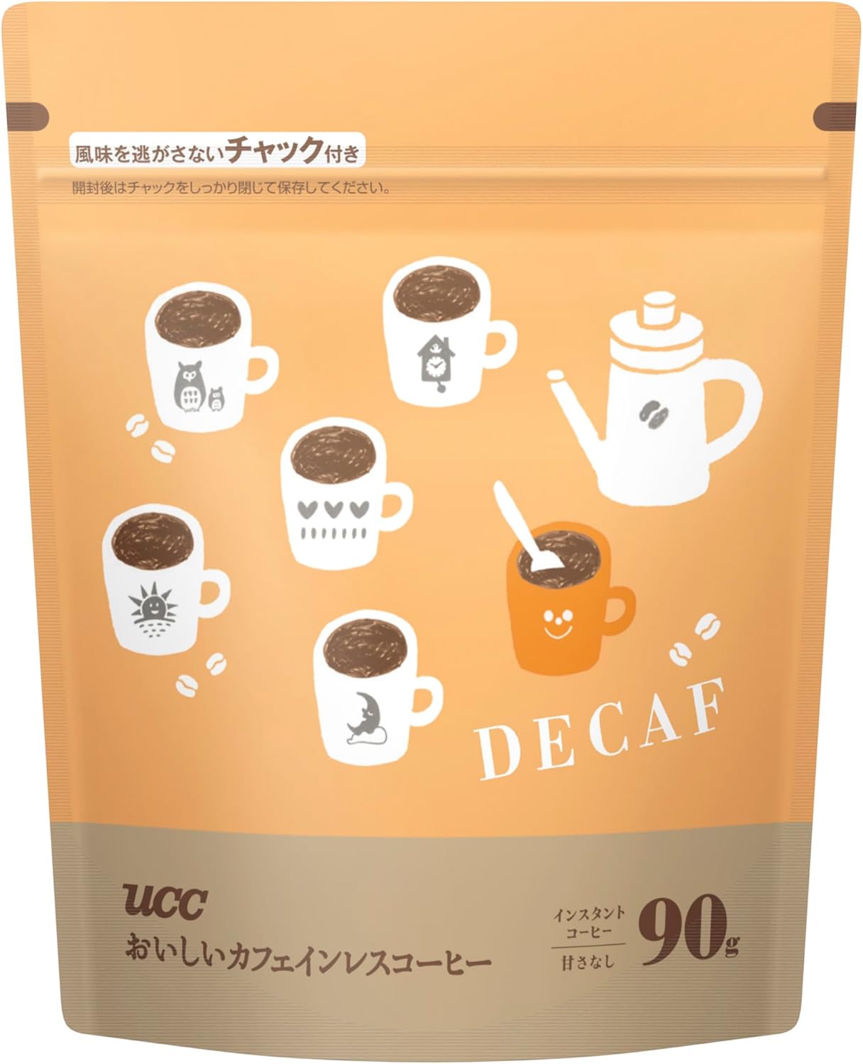 Instant Coffee Bag, Decaffeinated 3.2 oz 90 g, Net Exclusive, Includes Zipper