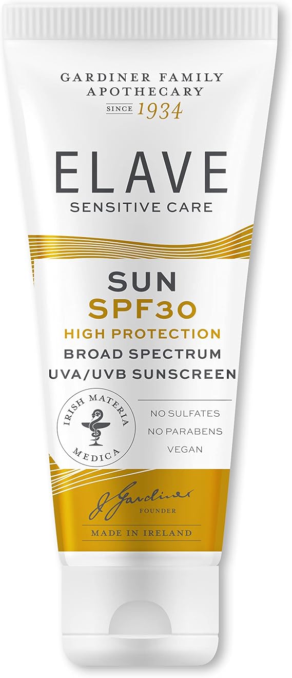 Elave Sensitive Sun SPF30 Sunscreen | Broad Spectrum UVA UVB Protection | Fragrance Free Sun Cream for Sensitive Skin | Lightweight, Water Resistant | Face & Body | 100ml