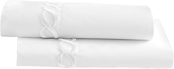 Kassatex CTB-SPC-W Catena Bedding Collection Standard Pillowcase Set Catena Bedding Collection Pillowcase Set,White,Standard