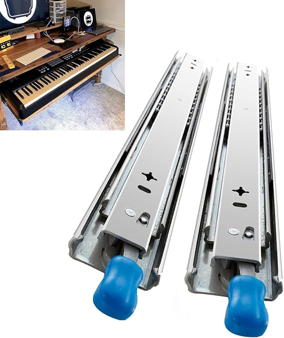 Telescoping Drawer Slide, Drawer Rails with Mounting Screws, 200 Pound Capacity, Heavy Duty Drawer Runners, Full Ext with Closing (Size : 400mm/16inch)
